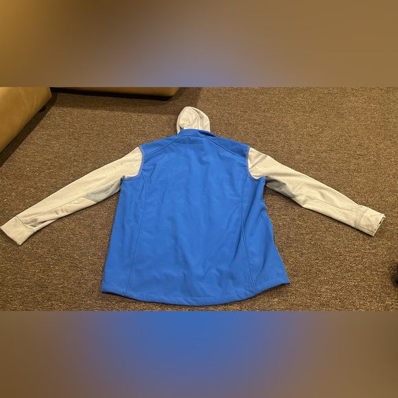 EUC! Dunbrook XL Blue Gray Hooded Mens Jacket NY Rangers team logo softshell - Picture 6 of 6